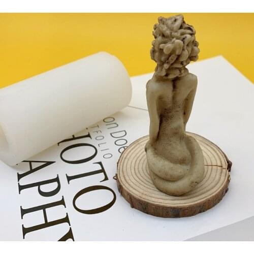 R58E Goddess Medusa Epoxy Resin Mold Aromatherapy Plaster Silicone Mould DIY Crafts Home Ornaments Decorations Casting Tools