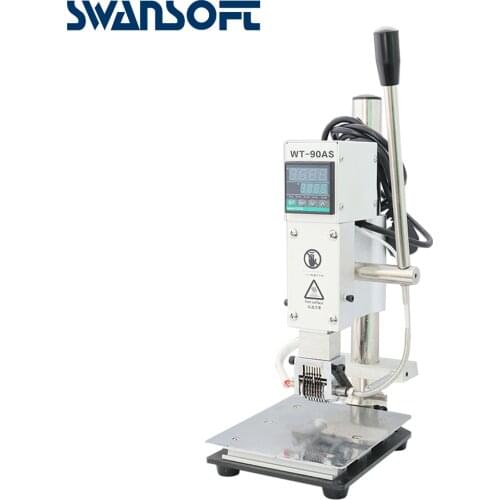 SWANSOFT 90DS Manual Digital PVC Card Book Leather Paper Wood Custom Logo Embossing Hot Foil Stamping Machine Heat Press Machine