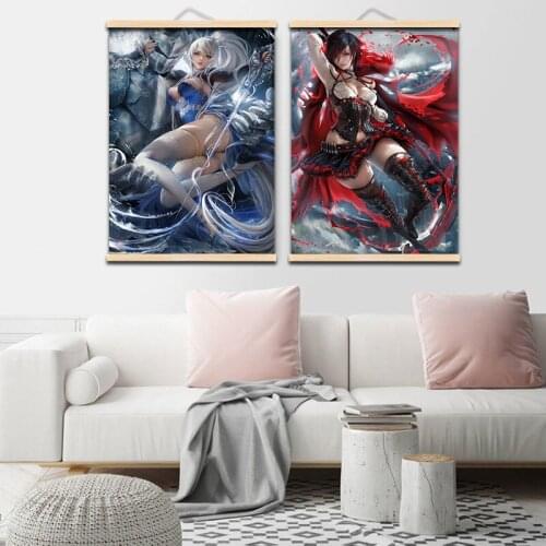 Sexy Beauty Anime Games Cartoon Wall Art Canvas Painting Nordic Posters And Prints Pictures For Living Baby Kids Room Decoration