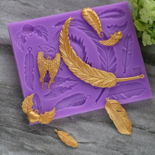 Feather Silicone Mold Fondant Mould Cake Decorating Tools Chocolate Gumpaste Molds, Sugarcraft, Kitchen Accessories