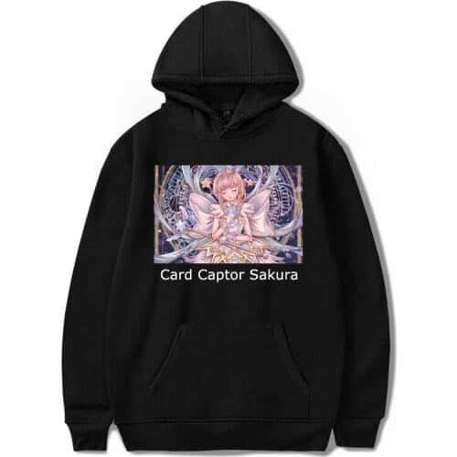 Sakura Card Captor Hoodie Japan Anime Women Men Hip Hop Sweatshirts Harajuku Thin Velvet Warm Printed Tops Hooded Clothes Jacket