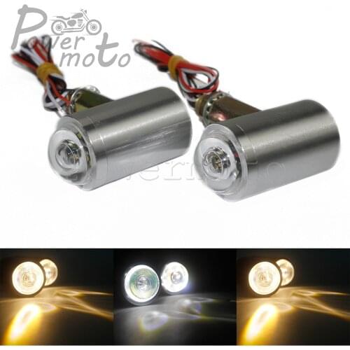 Universal Motorcycle LED Indicator Blinker Silver Custom Turn Signal 2 IN 1 Running Light 10mm Bolt For Harley Sportser Dyna