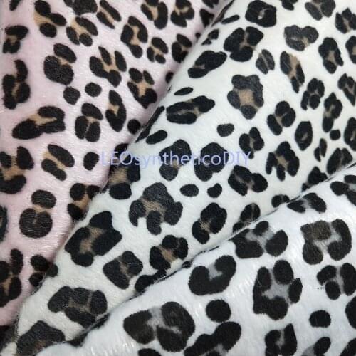 1PC 21X29CM Synthetic Letaher, Cuero Sintetico Printed Leopard Grain on Fur Leather For Making Bows Accessories T52