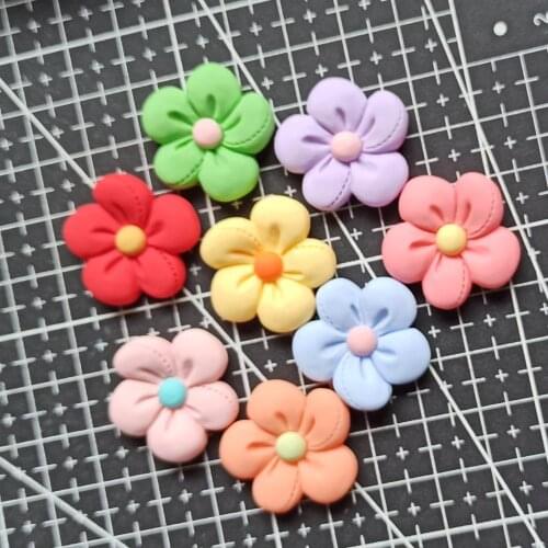 1pcs/lot resin flat back Simulation flower 24mm Cabochons Scrapbooking Hair Bow Center DIY Christmas decration