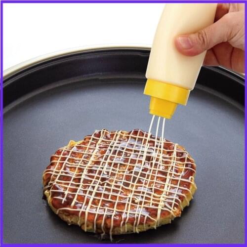 300 ml 4 hole Squeeze salad Ketchup sauce bottle Squeeze Dispenser Cruet Bottles Kitchen Accessories kitchen cooking tools