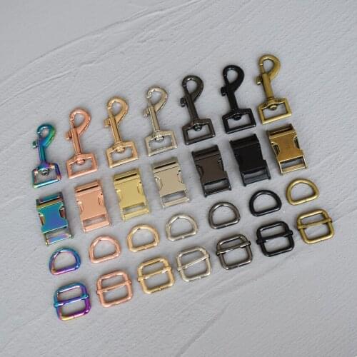 50 Sets 20mm Wholesale Metal Straps Slider D Ring Release Belt Buckle Snap Clasp for Pet Dog Collar Leash Harness Accessories