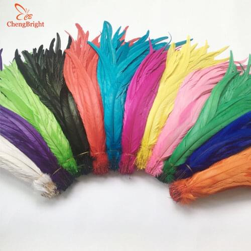 CHENGBRIGHT 50PCS 35-40CM Natural Rooster Coque Tail Feathers Cheap Feather For Crafts Christma Diy Pheasant Feather Decoration