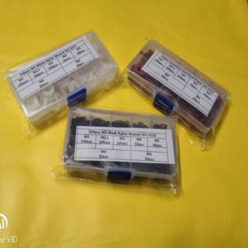 500PCS/box M2 M2.5 M3 m4 m5 m6 m8 DIN125 Nylon Plastic Insulation Washers red paper washer Gasket Ring kits