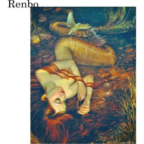 5D Diamond Painting Mermaid Diy Diamond Embroidery Full Square Drill Cartoon Girl Diamond Mosaic Cross Stitch Decoration New