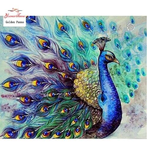 GOLDEN PANNO Diamond Painting Full Square 5D Diy Daimond Embroidery Diamant Mosaic Sale rhinestones pictures peacock animals
