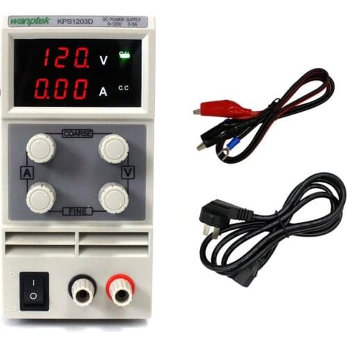 KPS1203D Variable DC Power Supply 120V 3A Adjustable Switching Regulated Power Supply Digital with Alligator Leads lab Equipment