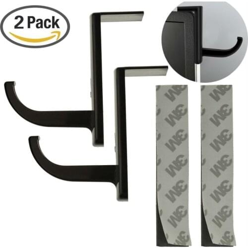 Tekeft 2 Pcs Black Headphone Headset Hanger Monitor Stand Holder Headset Stick-on Hook for Home and Office