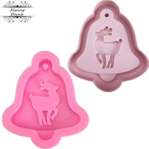 DIY Christmas tag reindeer shape silicon mold Deer Christmas tree decoration cooking mold chocolate cake mold