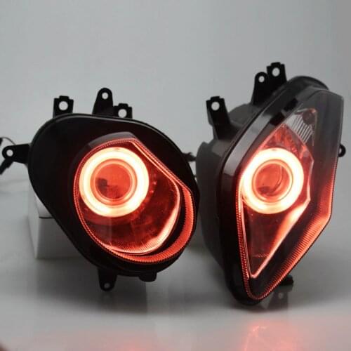 Motorcycle Headlight For BMW S1000RR S 1000 RR 09-14 HID Xenon Projector Conversion LED Red Angel Eyes Headlamp Assembly