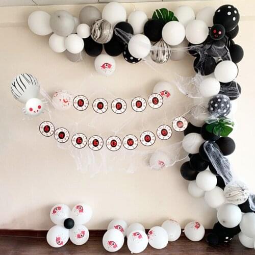 Halloween Decoration Eyeball Spider Balloon Black Orange Foil Balloons Horrible Scary Party Bar Haunted House Scene Props