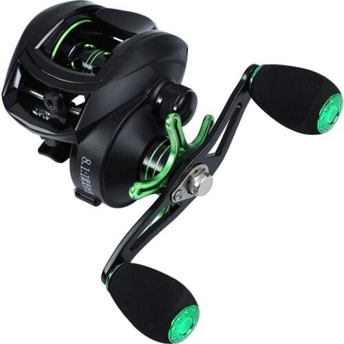 2020 New Reel 8.1:1 12+1BB Bass Fishing Reel 8KG Max Drag Left Right Hand Reel Reinforced Nylon Body White Bass