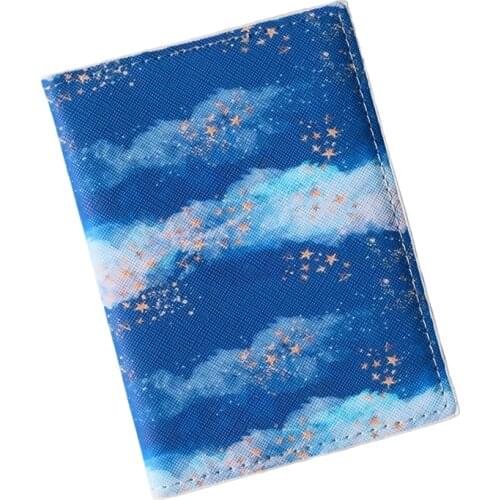 Sky and white Cloud Passport Wallet Pu Leather Cover Credit Card Documents Holder Packet Purse Bags Pouch drop shipping