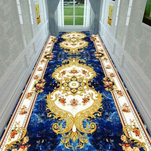 National Style Living Room Carpet Kitchen Bedroom Corridor Rug 3D Carpets Flower Indoor Doormat Decor Non-Slip Floor Area Rug