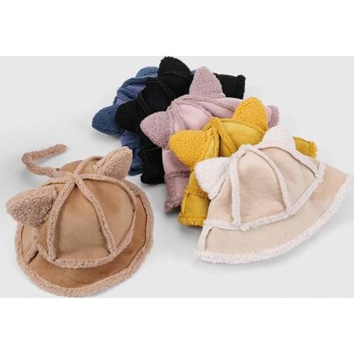 Lovely Autumn Winter Baby Hats Thickening Warm Kids Girls Boys Caps Bucket Hats Soft Casual Hats for Children