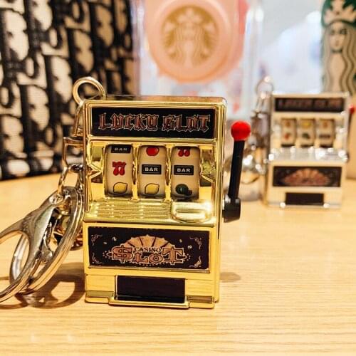Creative Lucky Slot Fruit Machine Keychain Entertainment Keyring For Women Men Gift Accessories Key Chains Pendant Trinkets