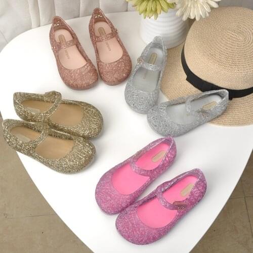 Mini Melissa Hollow Girl Jelly Shoes Beach Sandals 2020 Summer Baby Shoes Melissa Sandals Kids Non-slip Princess Girls Shoes