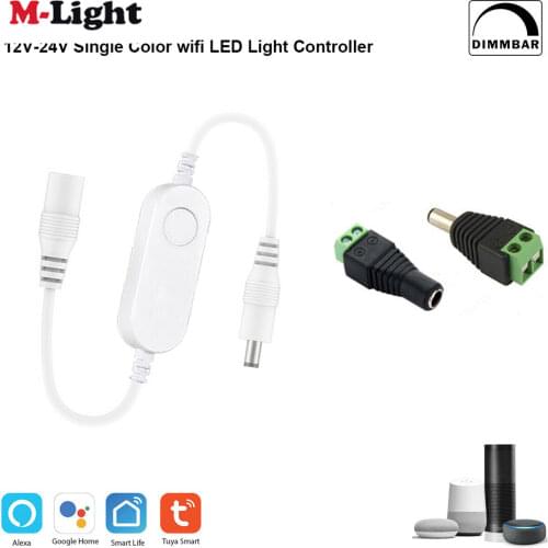 Tuya Mini Monochrome wifi dimmer Controller Led Dimmable 5050 Strip Lights Controller Smart life App Switch For Echo Google Home