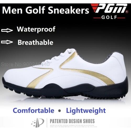 Pgm Golf Shoes Men Waterproof Sports Sneakers Mesh Lining Breathable Anti-Slip Sneakers Man Lightweight Training Athletic Shoes
