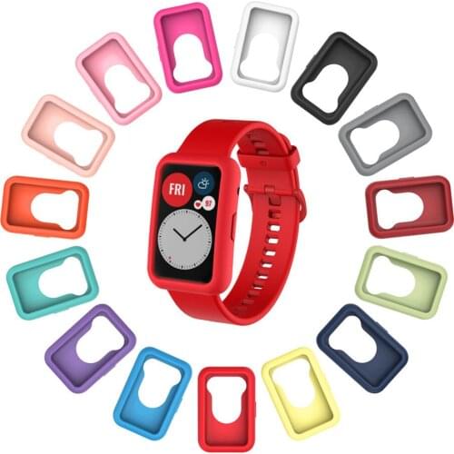 For Huawei Watch Fit Case Colorful Candy Soft Silicone Cover For Huawei Fit Watchfit Smart Watch Bumper Protective Shell Coque