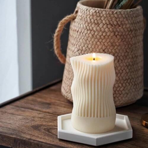 New Cube Multilayer Silicone Candle Mold Waves Geometric Shape DIY Handmde Baking Soap Cake Mould Art Home Decoration Tool