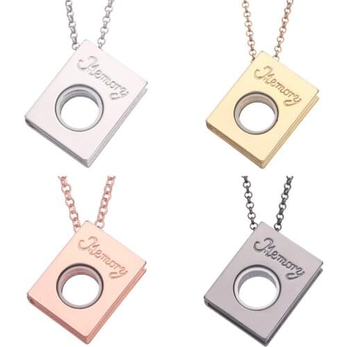 1pcs Memory dictionary book Aromatherapy Open Perfume Locket Diffuser necklace Fit 6mm Pearl with 60cm chain Women Gift Jewelry