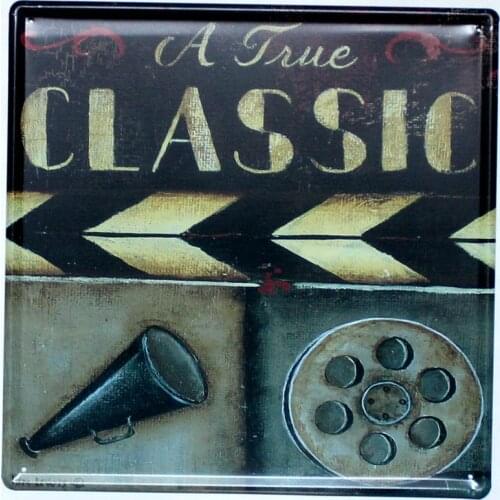 Punk Rock Tin Signs Metal Cinema Painting Wall Bar Cofe Home Art Decor Living Room Cuadros Wall sticker 30X30CM DK-4