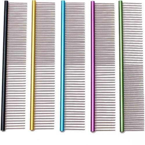 19cm Very Light 35g Pet Comb Professional Aluminum alloy Grooming Comb Cleaning Hair Trimmer Brush Pet Dog Cat Accessories