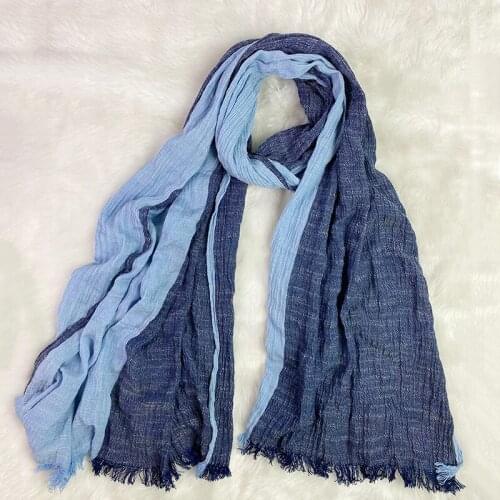 Unisex Scarf 2020 Kroea Style Spring Cotton And Linen Striped Plaid Long Womens Shawl Fashion