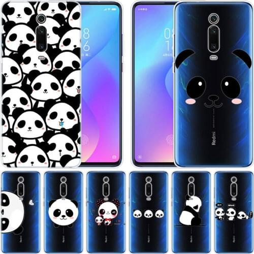 Luxury Soft Silicone Case Cute Panda Bear China for Xiaomi Pocophone F1 Mi 9T Pro CC9 CC9E 9 9SE 8 A3 A2 Lite A1 5X 6X Mix3 Play