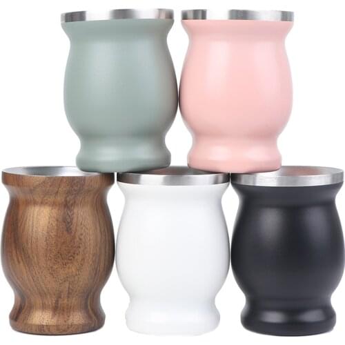 Yerba Mate Cup 304 Stainless Steel 8oz Argentine Yerba Mate Gourd With Bombillas 1PC