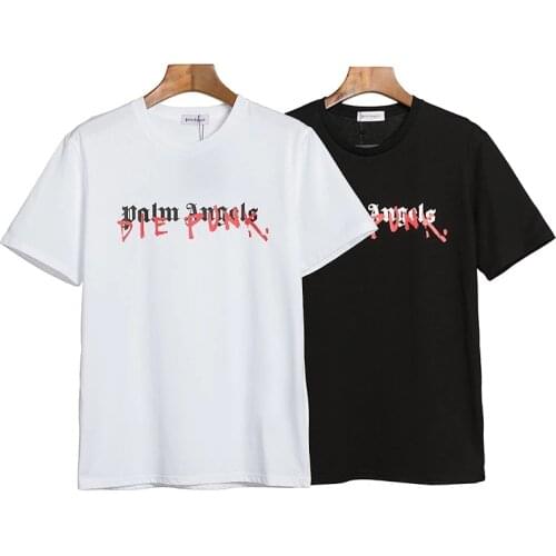 Palm Angels 21SS Loose Casual Short-sleeved t-shirt for men and women, summer, with lettering print, tide couple fashion Style