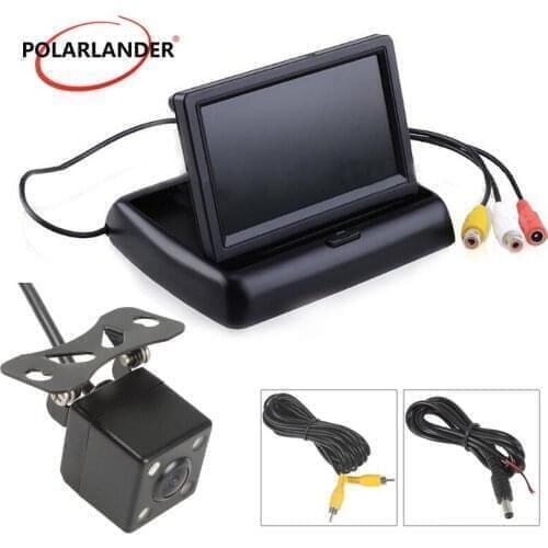 TFT LCD 480x234 resolution Car Reverse monitor Foldable with 4LED rear camera and transmitter receiver