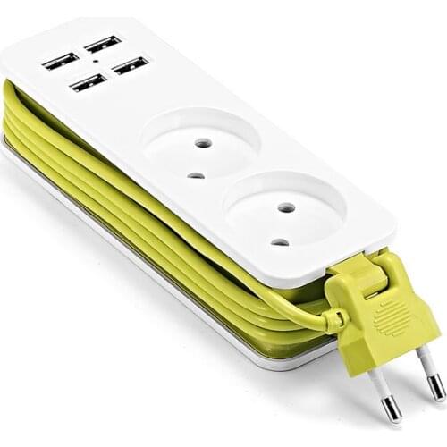 EU Power Strip With USB Portable Extension Socket US UK European Plug 1.5m Cable Power Strip Travel Adapter Smart Phone Charger