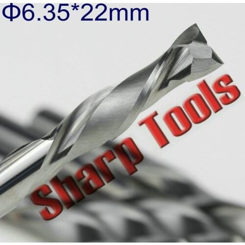 Up Down Cut- 1pc 6MM 2 Flute Solid Carbide Endmills CNC Tools Wood Carving Milling Cutter MDF Spiral Engraving Router Bit