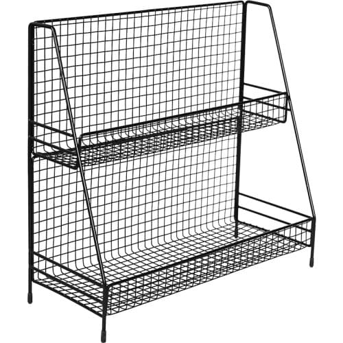 Nordic Desk Table Top Iron Rack Cosmetics Dormitory Kitchen Double-Layer Finishing Storage Shelf