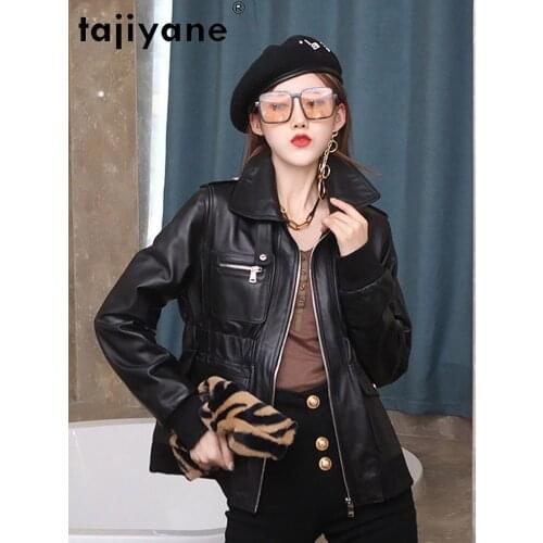 Jacket Leather Genuine Women 100% Sheepskin Coat Female Casual Jackets Spring 2021 Chaquetas Para Mujer Pph4585