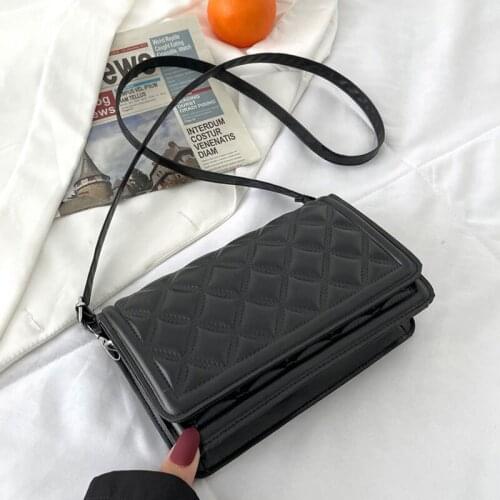 2021 Summer Rhombus Simple Handbags For Women High Quality Pu Leather Shoulder Bag Designer Square Female Crossbody Bag