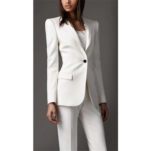 White New Women Spring Suits Custom made Suits For Business Formal Female Work Wear Summer 2 Pieces for Female Suits