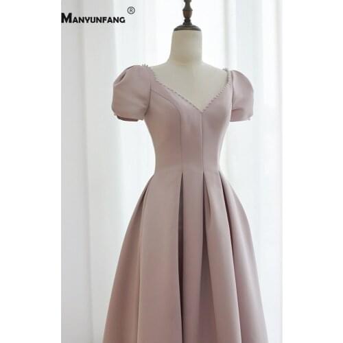 Elegant Short Sleeve Pearls Sweep Train A-Line Wedding Dress 2021 New Arrival Zipper Sweetheart Neck Bridal Gown Robe De Mariage