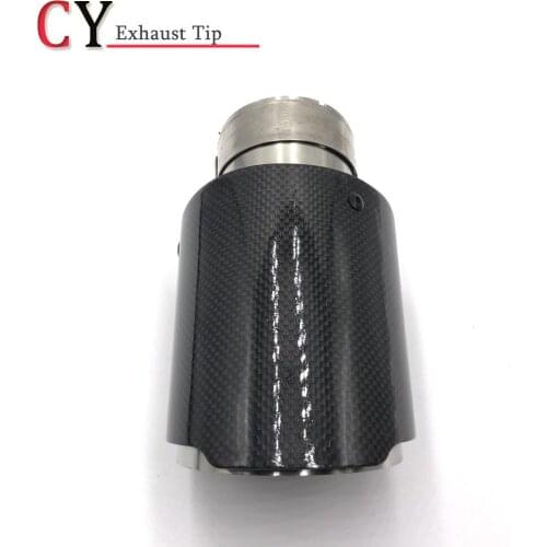 1 Pcs Car Exhaust Tail Pipes Glossy Carbon Muffler Tip Tail End Universal Stainless Steel End Pipe