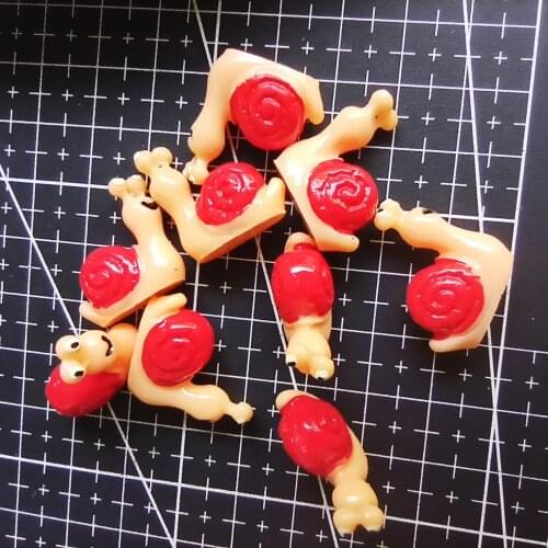1pcs/lot resin solid red snail cartoon 20mm fairy garden gnome moss terrarium decor crafts bonsai home DIY A102-3