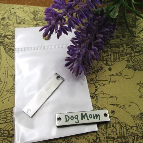 10pcs-- Dog Mom Connector stainless steel charms more style for choosing DIY Charms pendants for necklace 30x7mm