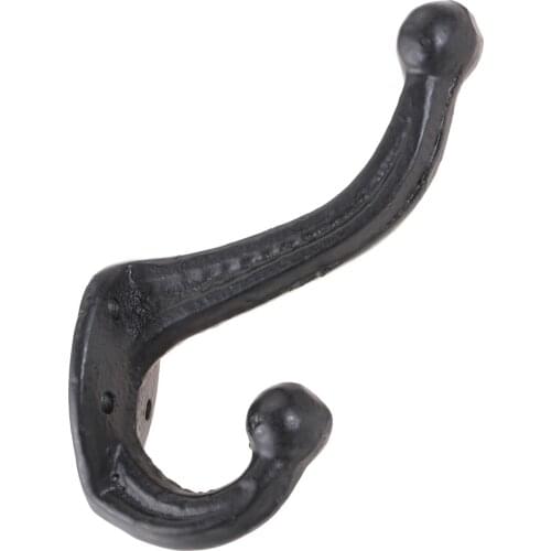 105*69mm Rustic Cast Iron Wall Mounted Coat Hooks Modern Farmhouse Hanger Hook for Hanging Coats Bag Hats Towels Antique Black