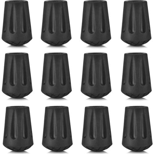 12 Pcs Outdoor Rubber Mountain-Climbing Hiking Trekking Pole Walking Stick Head Replacement Tips Protector