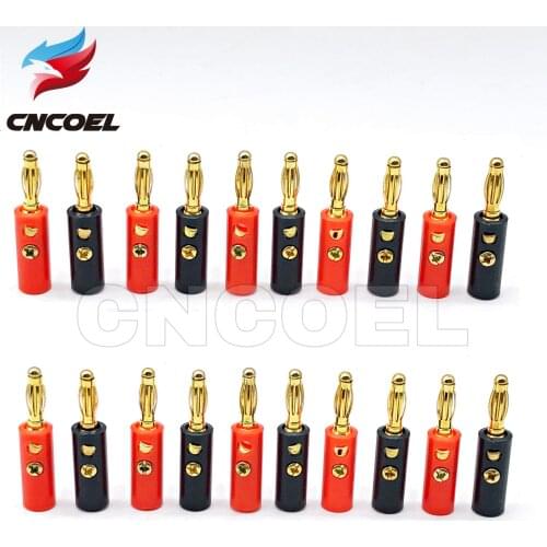 20pcs 4mm Audio Speaker Wire Cable Adapter Connector Banana Plug Gold Plated